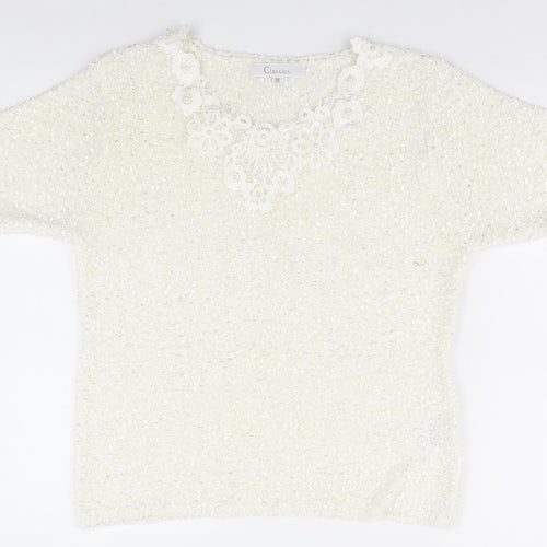 Classic Womens White   Basic T-Shirt Size M