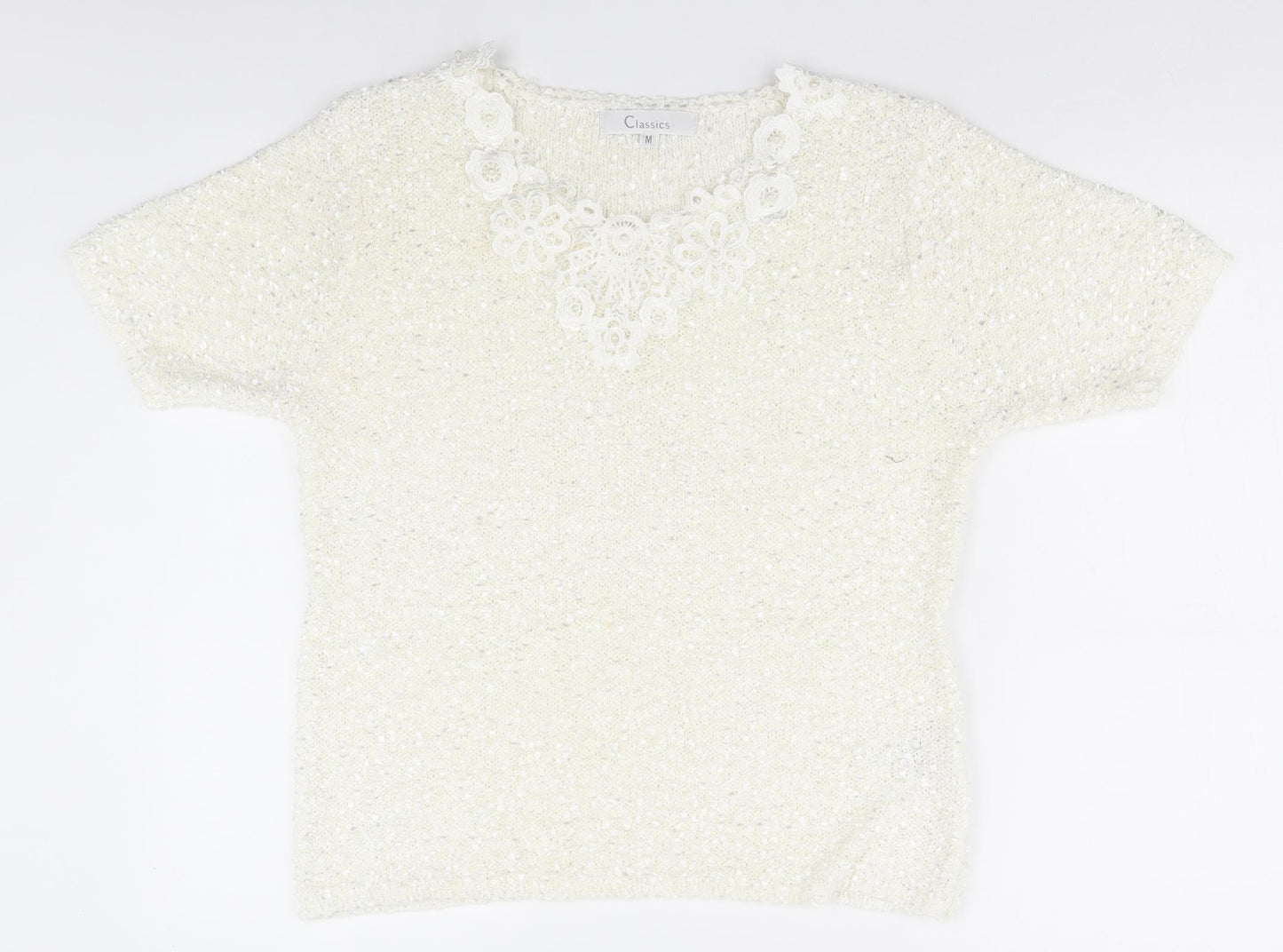 Classic Womens White   Basic T-Shirt Size M