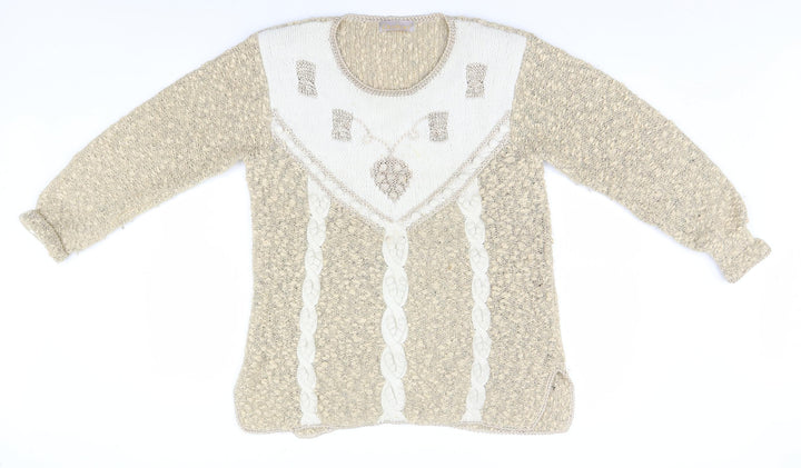 Daxon Womens Beige Pullover Jumper Size 12