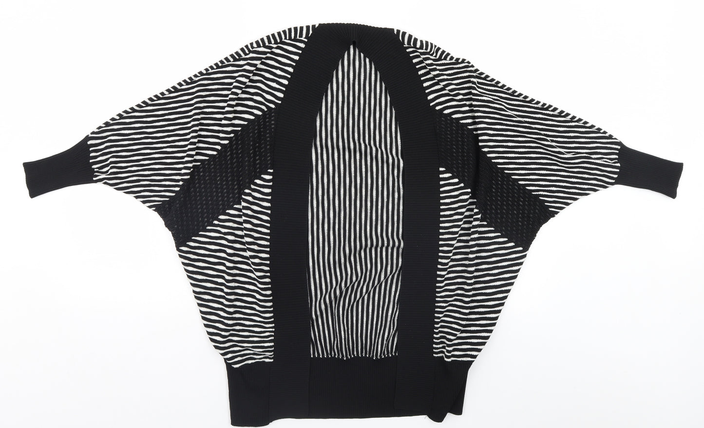 River Island Womens Black Striped  Cardigan Jumper Size 6
