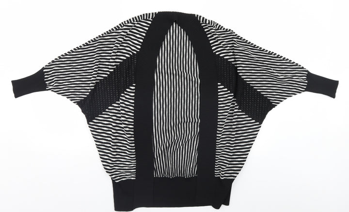River Island Womens Black Striped  Cardigan Jumper Size 6