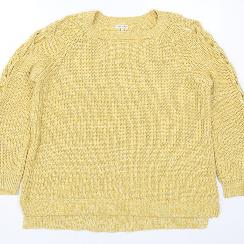 River Island Womens Yellow  Knit Pullover Jumper Size 10