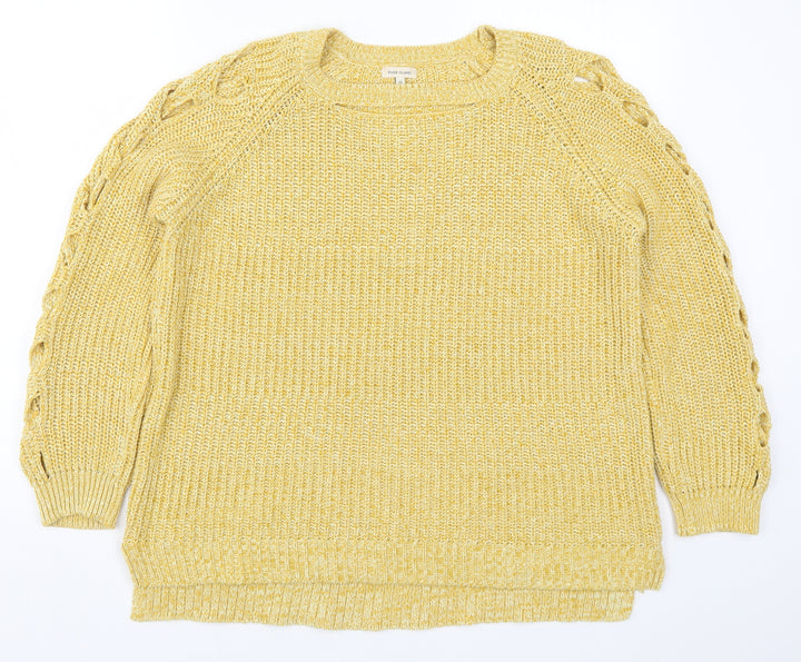 River Island Womens Yellow  Knit Pullover Jumper Size 10
