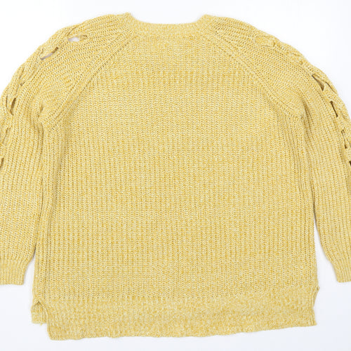 River Island Womens Yellow  Knit Pullover Jumper Size 10