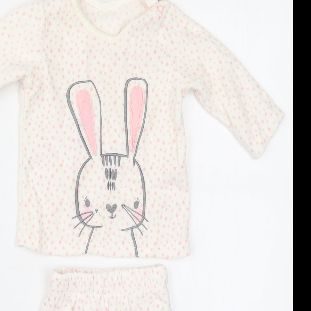George Girls Pink Polka Dot  Cami Pyjama Set Size 3-6 Months  - Rabbit