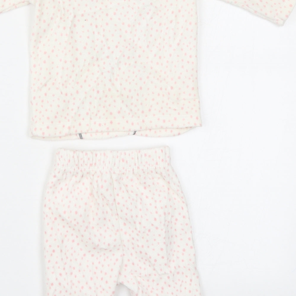 George Girls Pink Polka Dot  Cami Pyjama Set Size 3-6 Months  - Rabbit