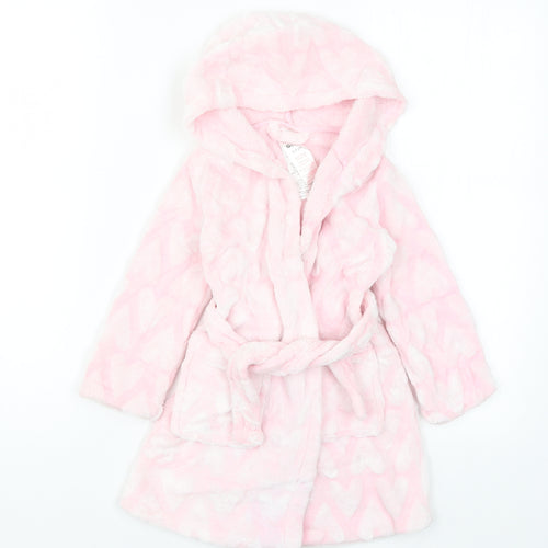 Peacocks Girls Pink Solid  Kimono Robe Size 2-3 Years  - Love Hearts