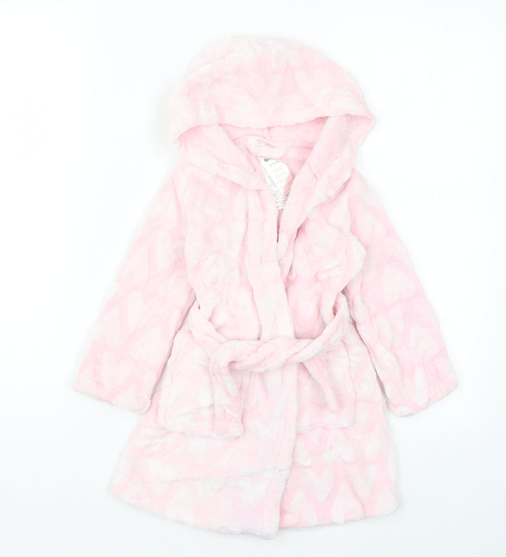 Peacocks Girls Pink Solid  Kimono Robe Size 2-3 Years  - Love Hearts