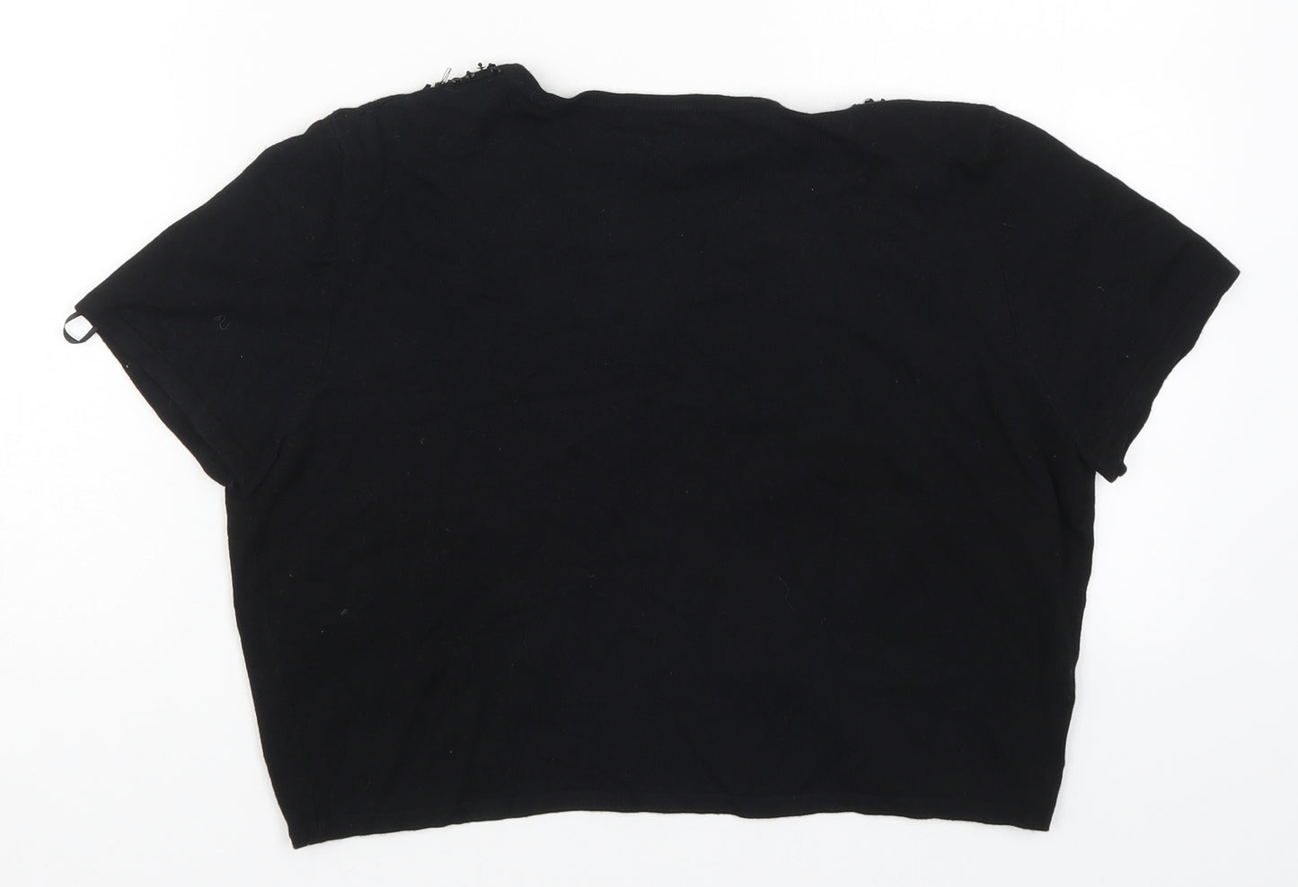 Debenams Womens Black  Knit Cardigan Jumper Size 14