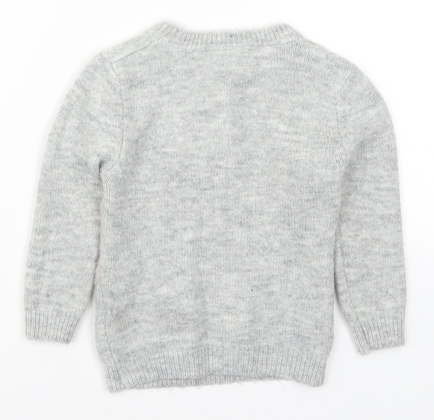 Primark Girls Grey  Knit Pullover Jumper Size 18-24 Months  - Unicorn