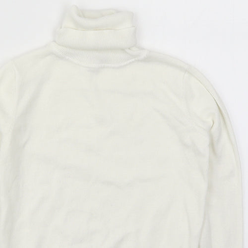 Young Dimension Girls White  Knit Pullover Jumper Size 9-10 Years