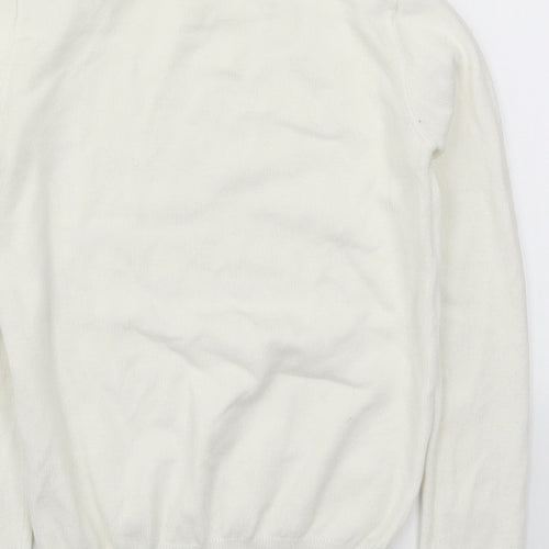 Young Dimension Girls White  Knit Pullover Jumper Size 9-10 Years