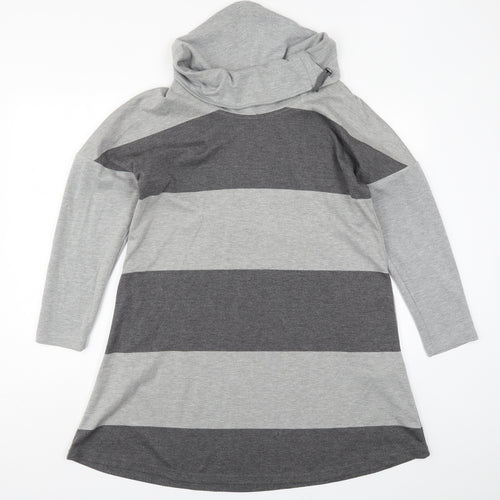 Viz a Viz  Womens Grey Striped  A-Line  Size 12