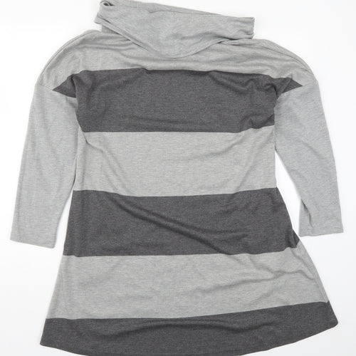 Viz a Viz  Womens Grey Striped  A-Line  Size 12