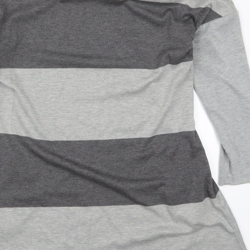 Viz a Viz  Womens Grey Striped  A-Line  Size 12