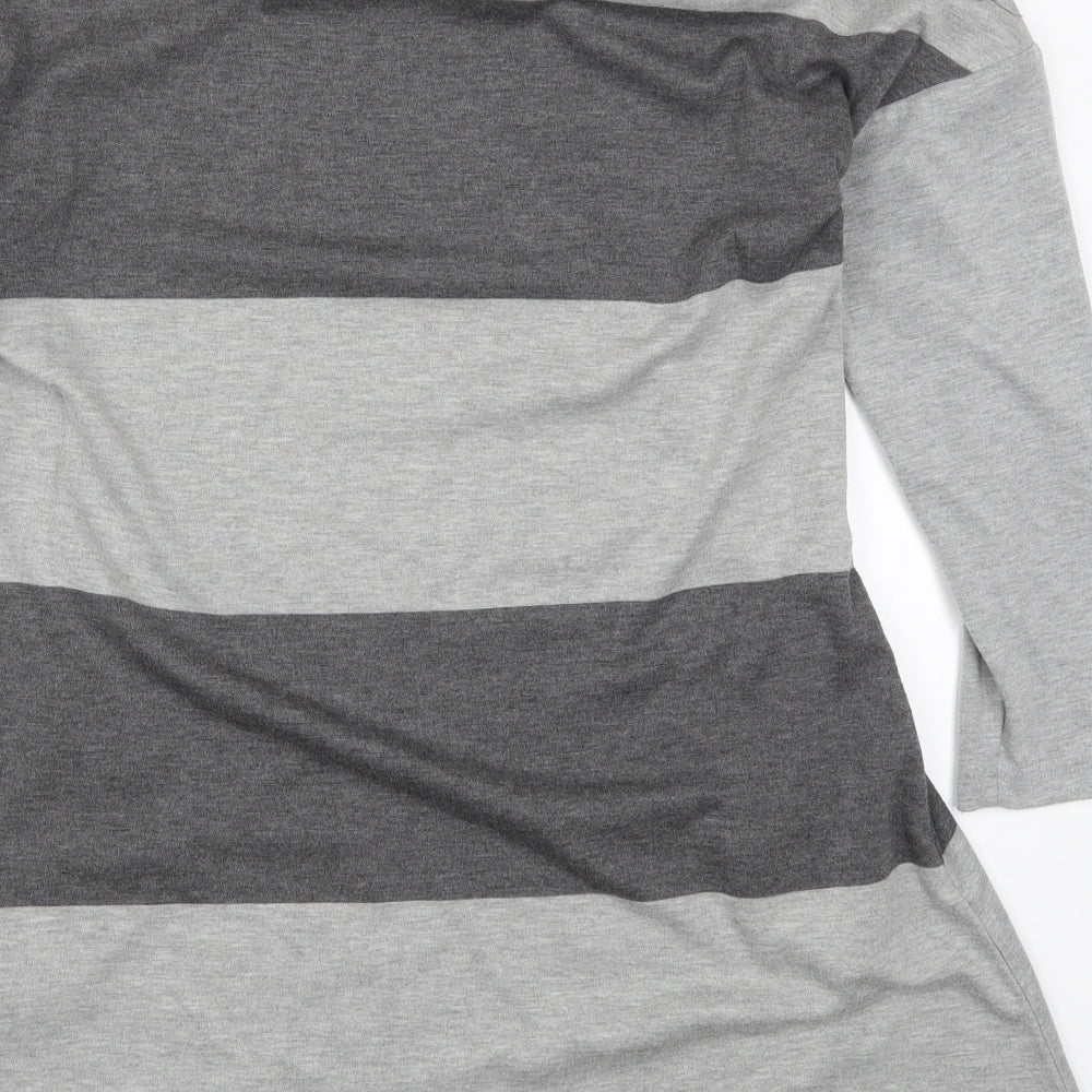 Viz a Viz  Womens Grey Striped  A-Line  Size 12