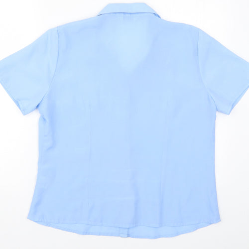 Classics Womens Blue   Basic Button-Up Size 18
