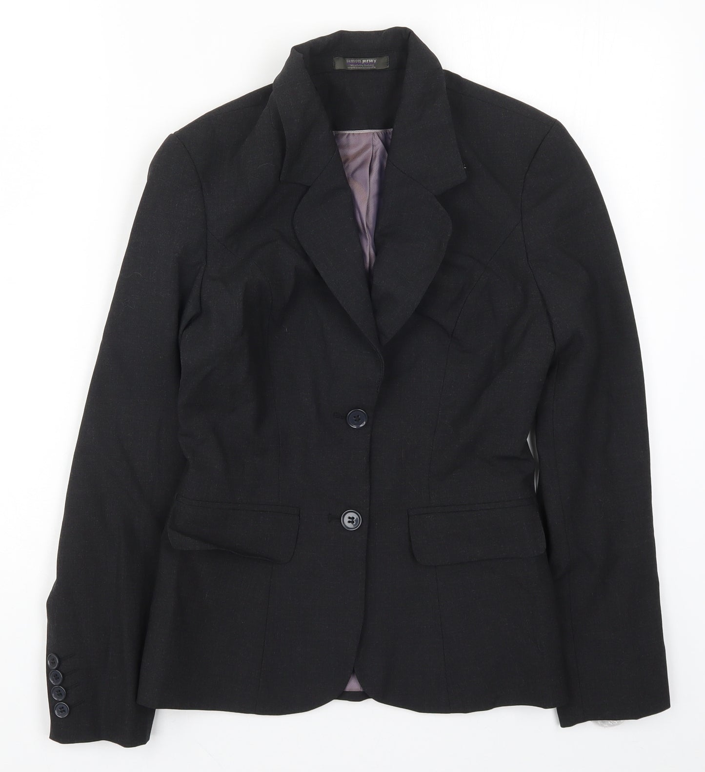 Simon Jersey Womens Grey   Jacket Suit Jacket Size 6