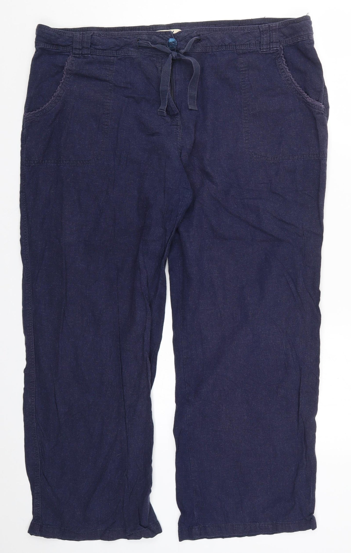 M&Co Womens Blue   Trousers  Size 18 L28 in