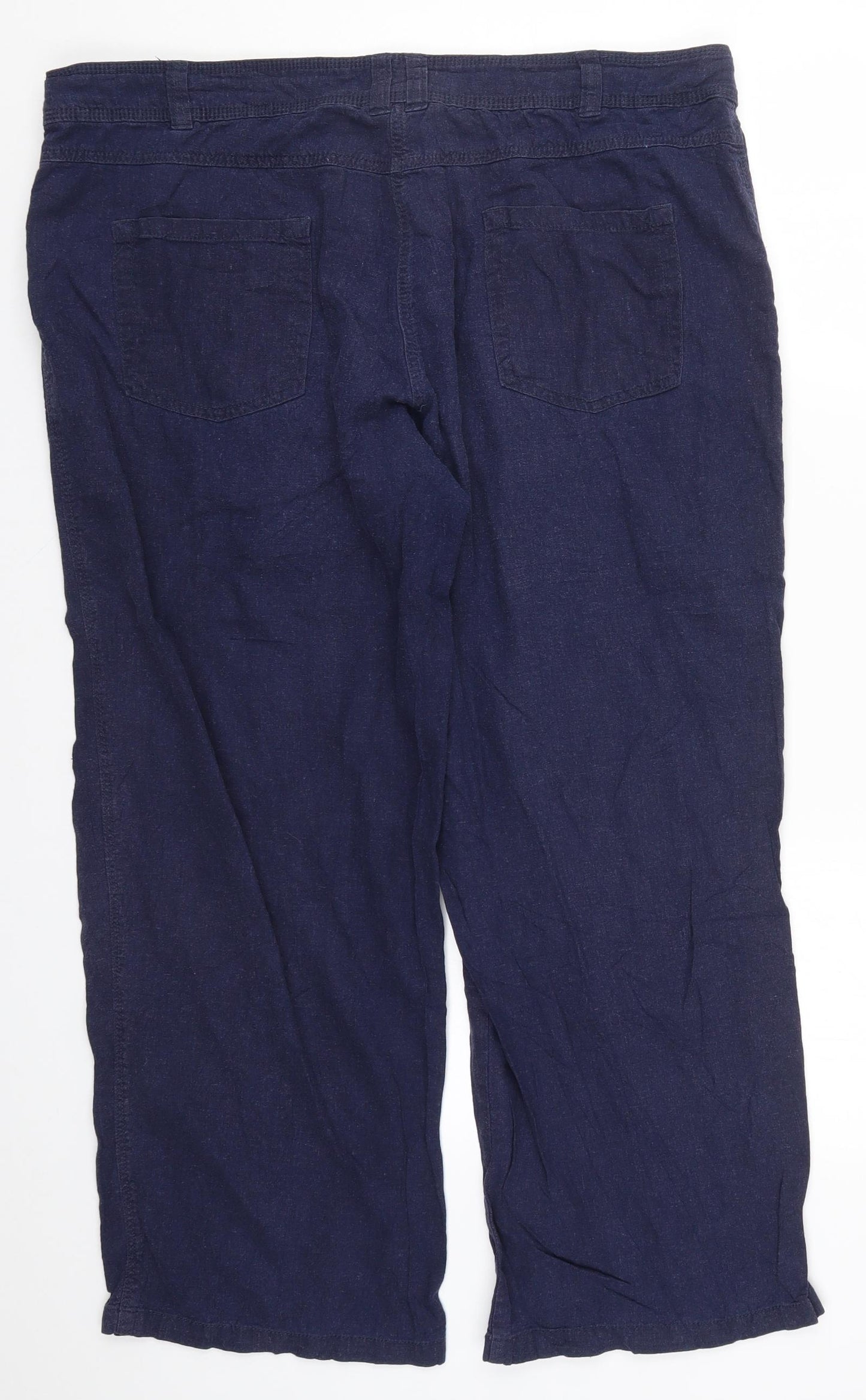 M&Co Womens Blue   Trousers  Size 18 L28 in