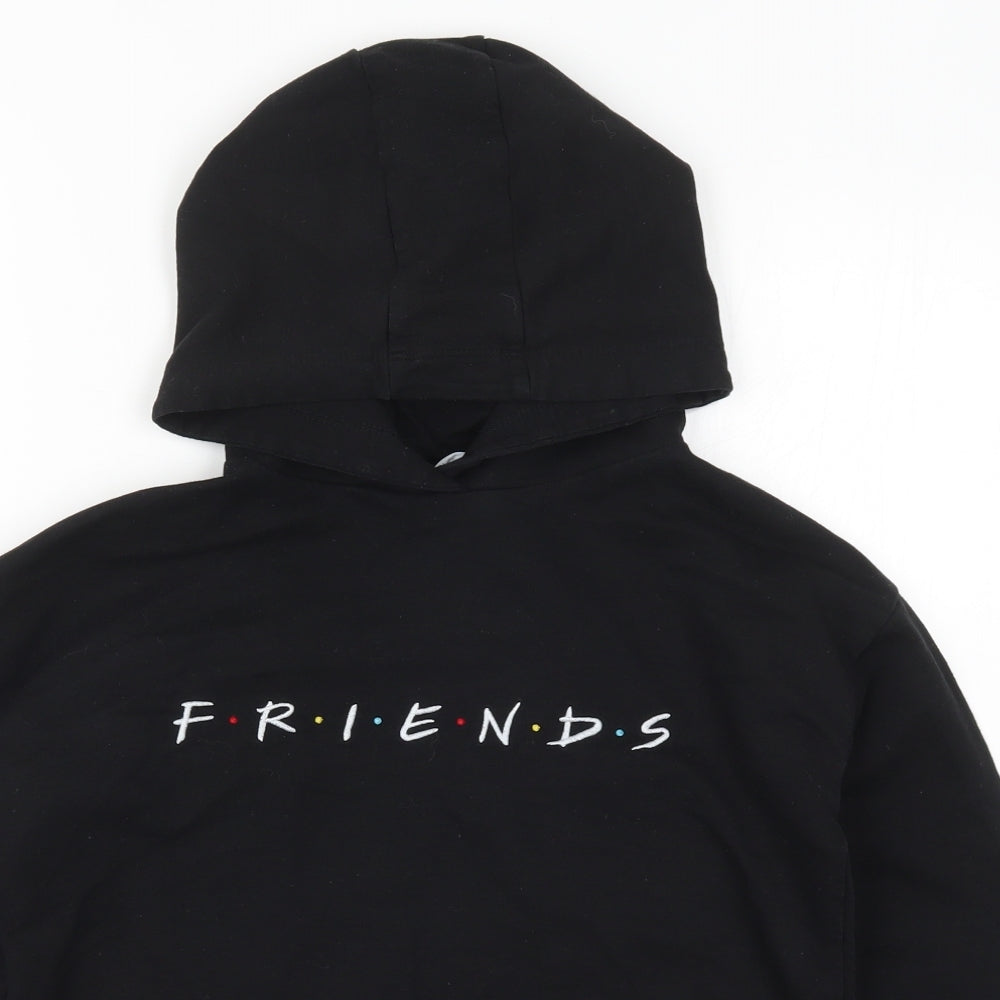 Primark Girls Black   Pullover Hoodie Size 13-14 Years  - Friends
