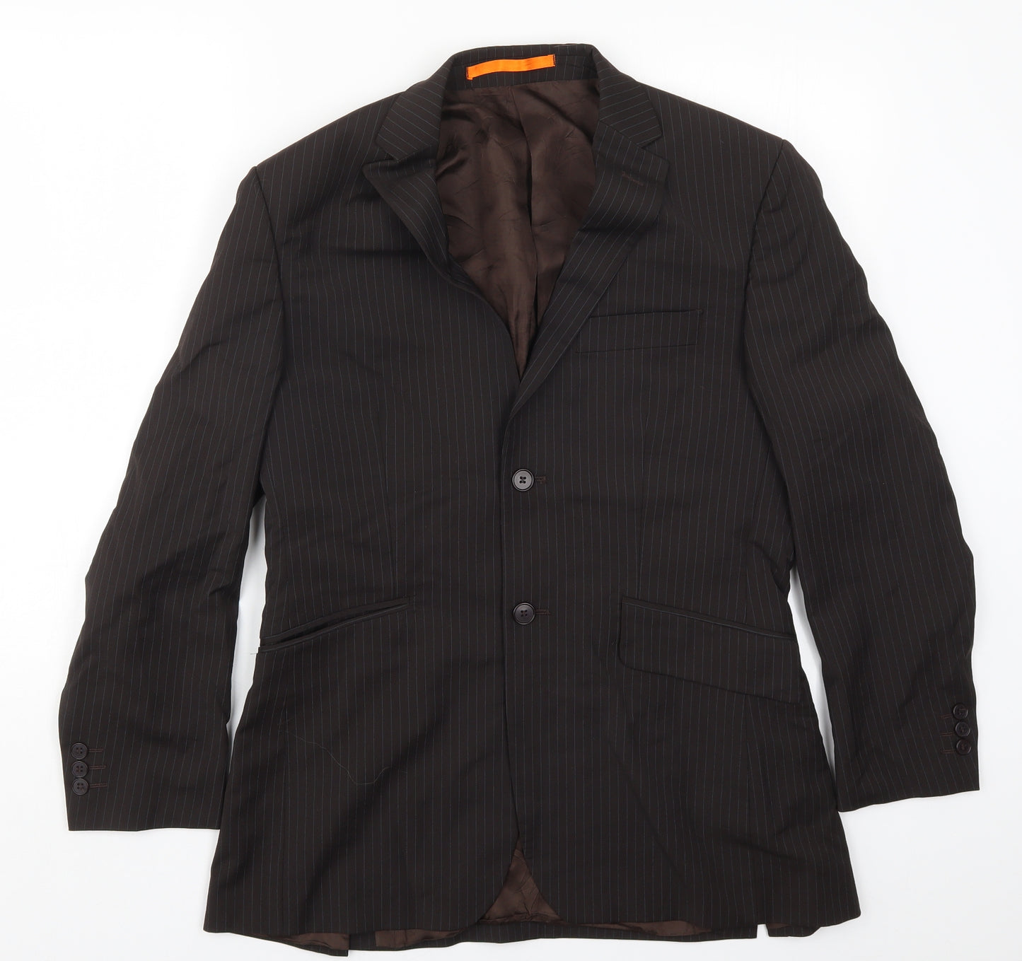 Karl Jackson Mens Brown Striped  Jacket Suit Jacket Size 38