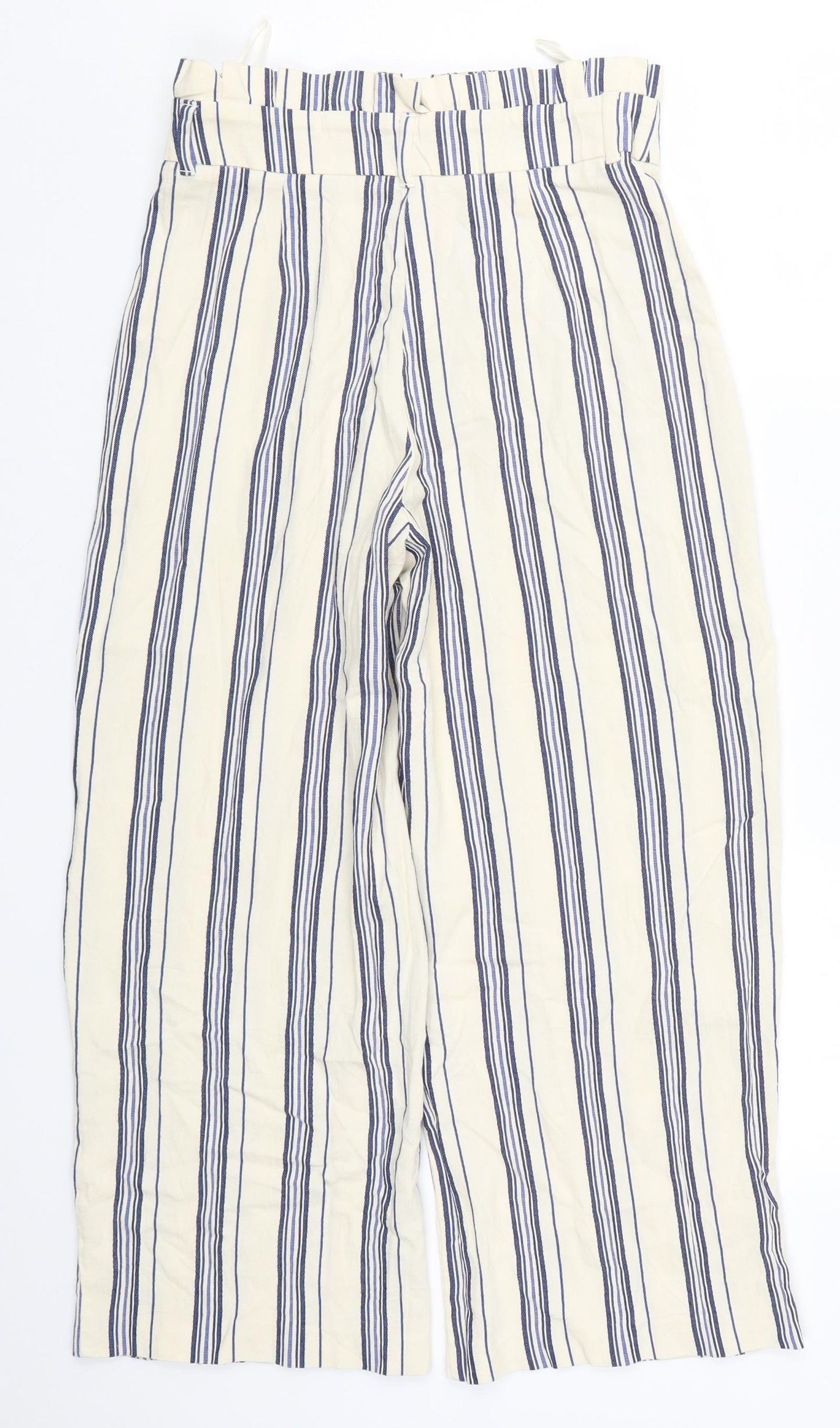 River Island Womens Beige Striped  Trousers  Size 10 L24 in - Blue Stripes
