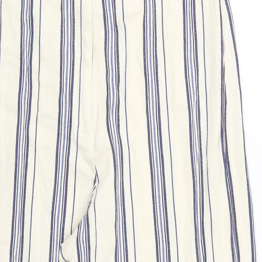 River Island Womens Beige Striped  Trousers  Size 10 L24 in - Blue Stripes