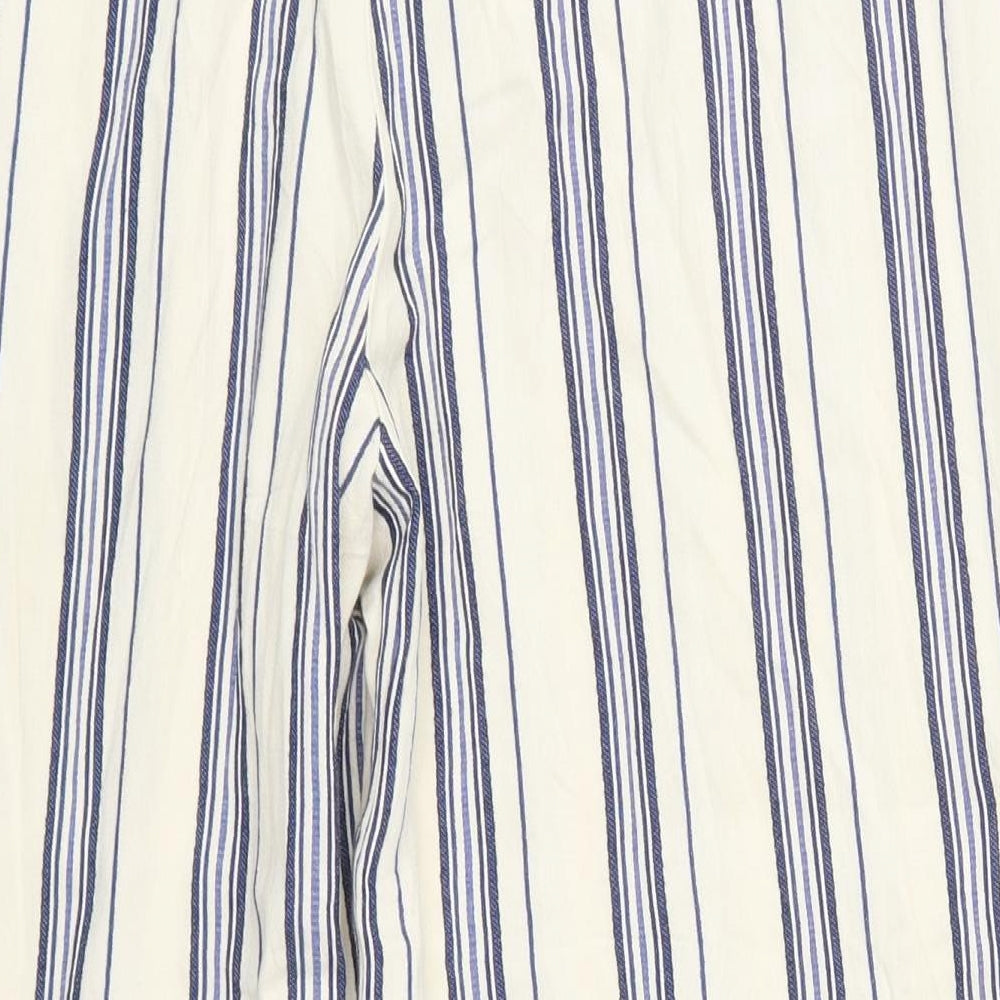 River Island Womens Beige Striped  Trousers  Size 10 L24 in - Blue Stripes