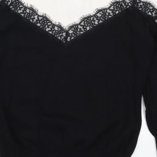Bonflirt Womens Black  Lace Pullover Jumper Size L  - Colourblock