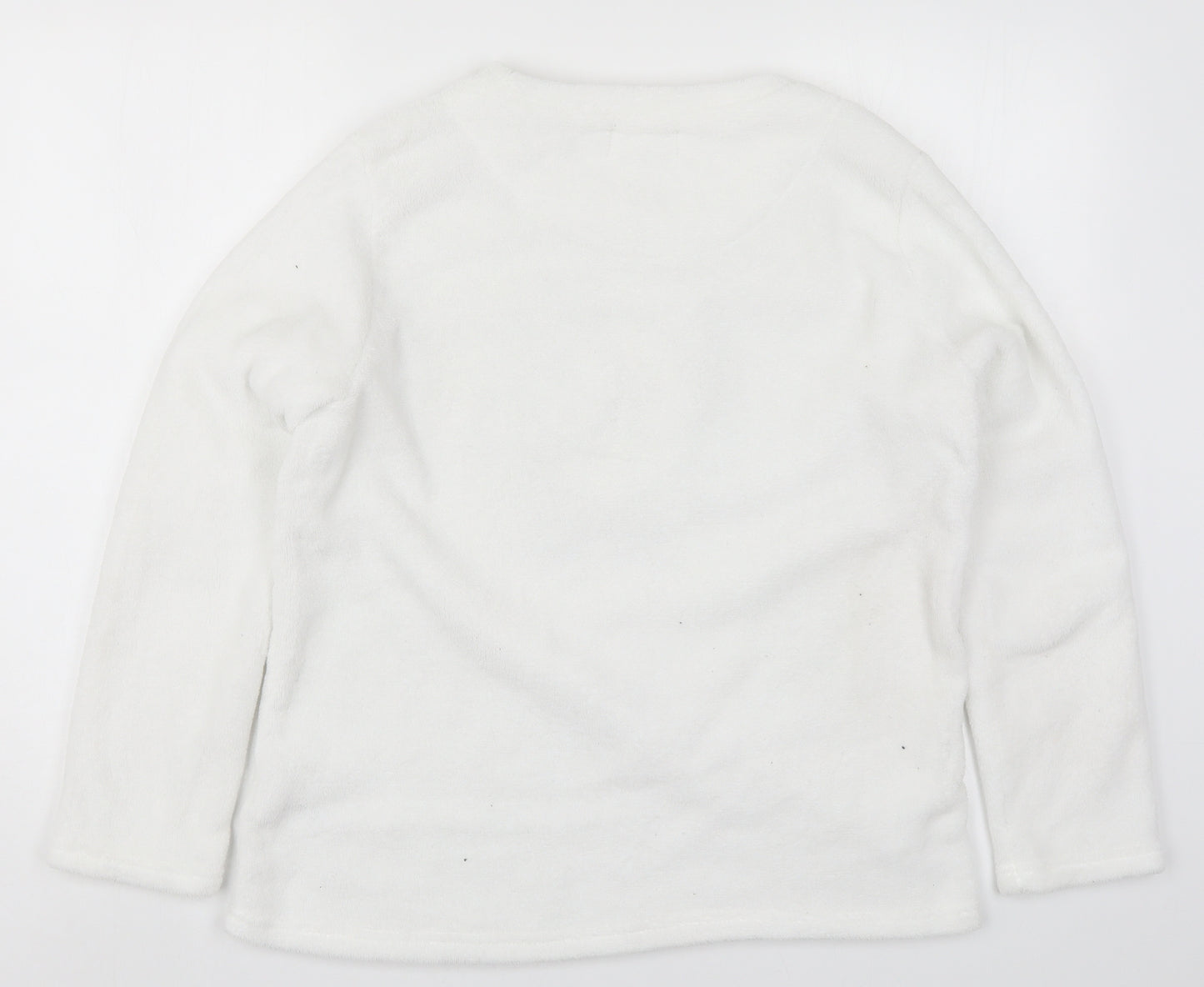 Primark Womens White Solid  Top Pyjama Top Size 12  - Goodnight Sweet Dreams