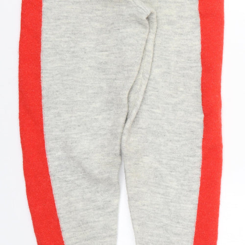 ASOS Womens Grey Striped Knit Sweatpants Trousers Size 6 L29 in - Red