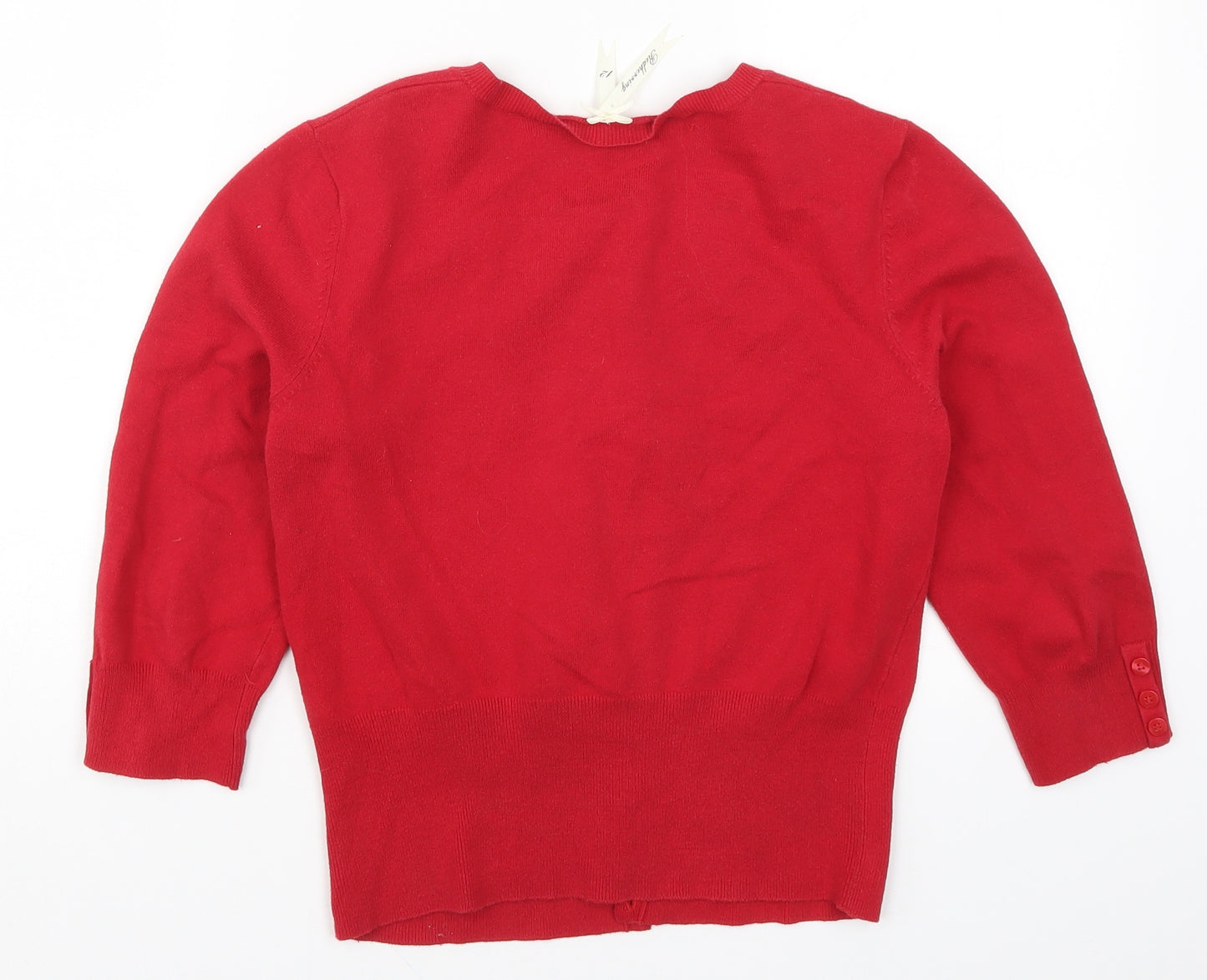 Red Herring Womens Red  Knit Cardigan Jumper Size 12