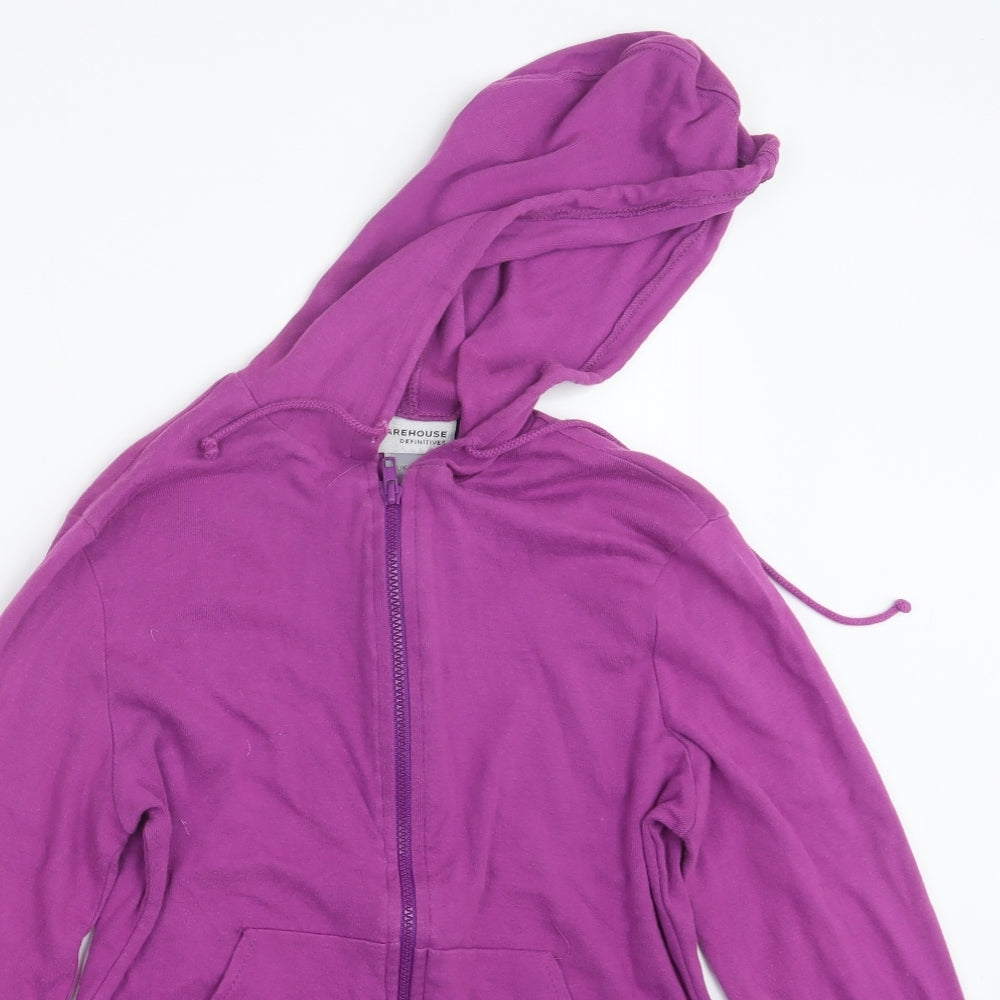 Warehouse Womens Purple   Full Zip Hoodie Size 14