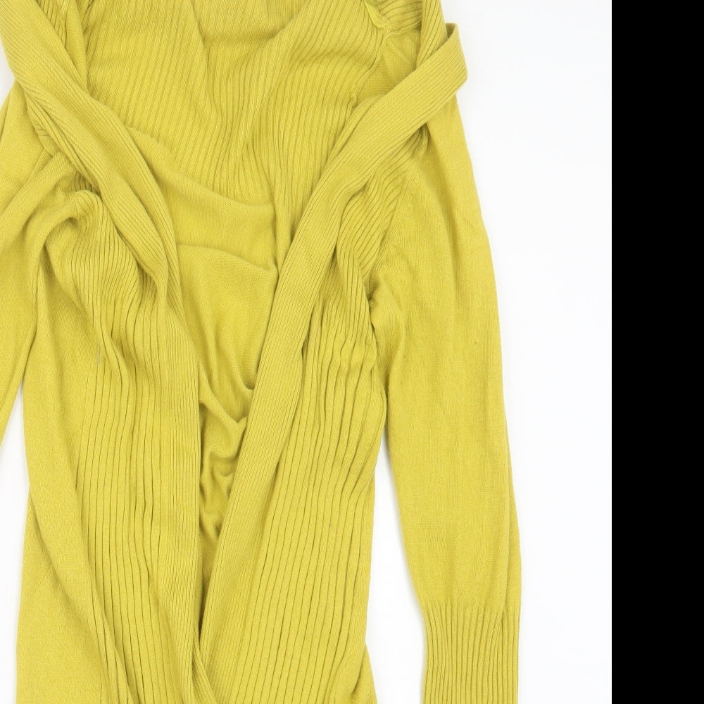 Wallis Womens Yellow  Knit Cardigan Jumper Size M