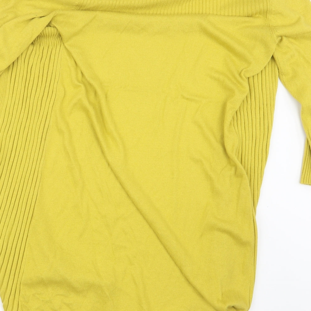 Wallis Womens Yellow  Knit Cardigan Jumper Size M