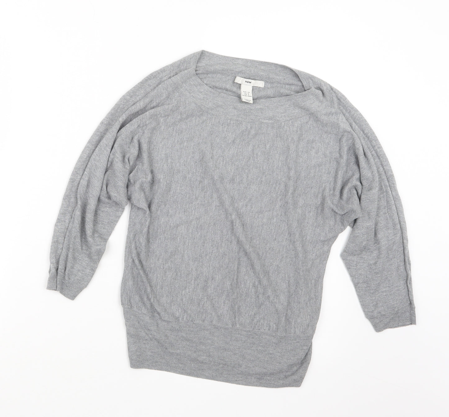 H&M Womens Grey  Knit Pullover Jumper Size 8