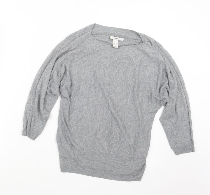 H&M Womens Grey  Knit Pullover Jumper Size 8