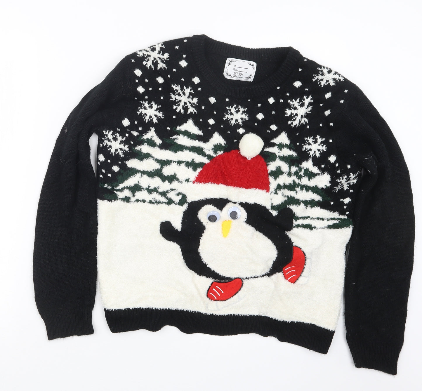 Atmosphere Womens Black  Knit Pullover Jumper Size 10  - Christmas