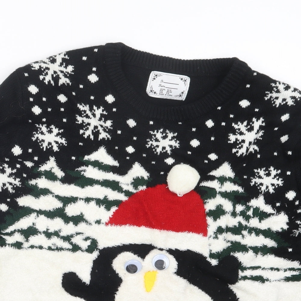 Atmosphere Womens Black  Knit Pullover Jumper Size 10  - Christmas