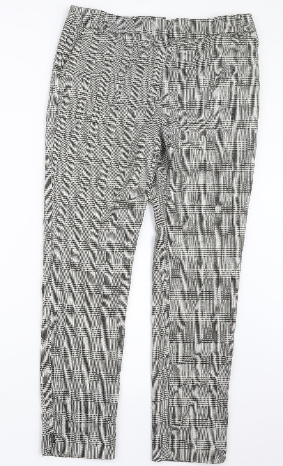 TU Womens Black Houndstooth  Trousers  Size 12 L26.5 in