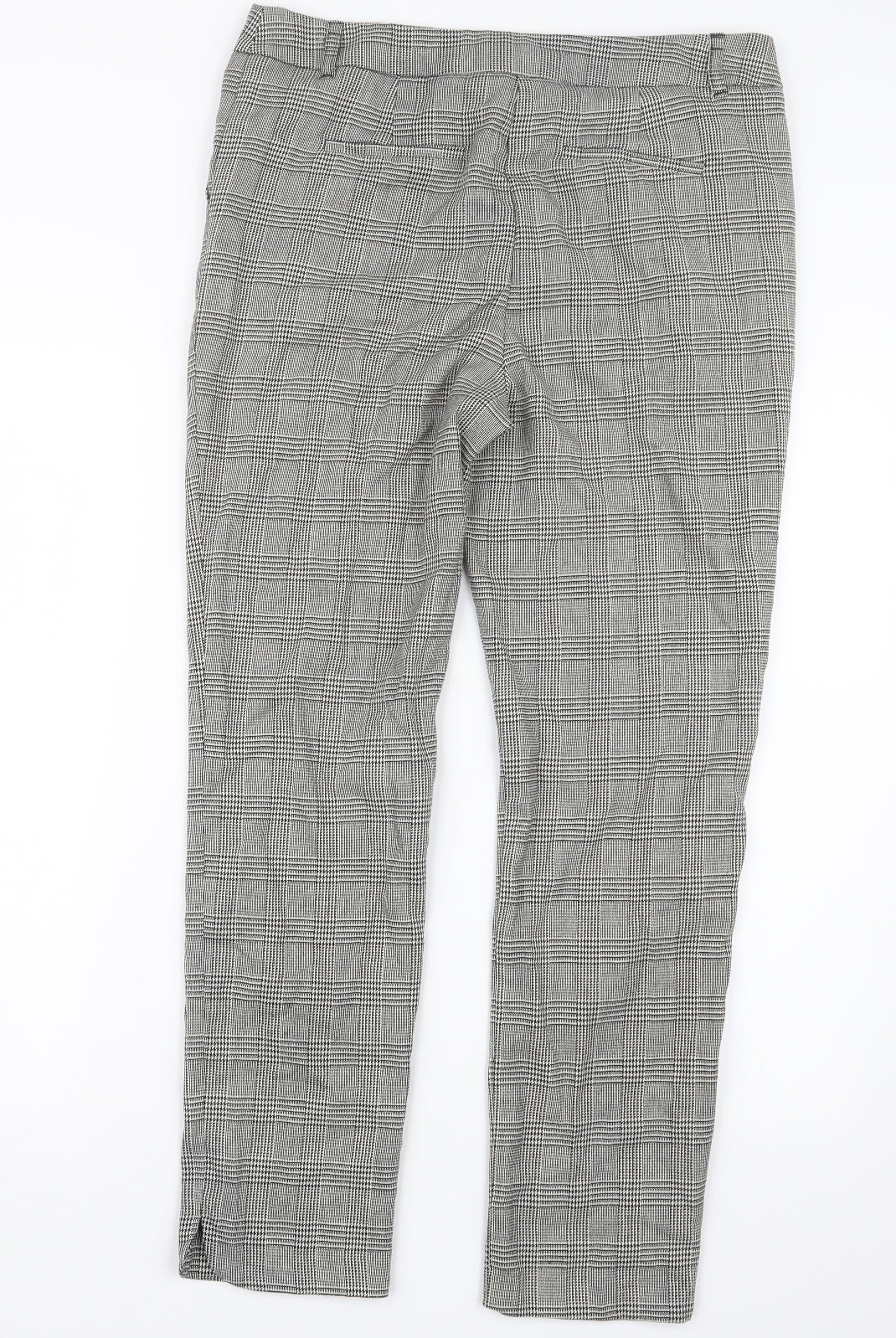 TU Womens Black Houndstooth  Trousers  Size 12 L26.5 in