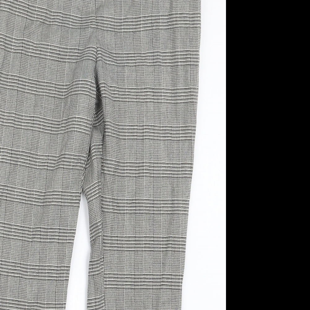 TU Womens Black Houndstooth  Trousers  Size 12 L26.5 in