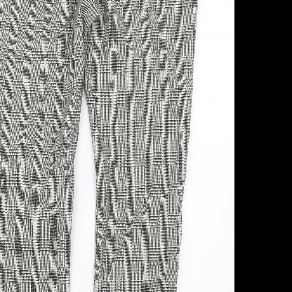 TU Womens Black Houndstooth  Trousers  Size 12 L26.5 in
