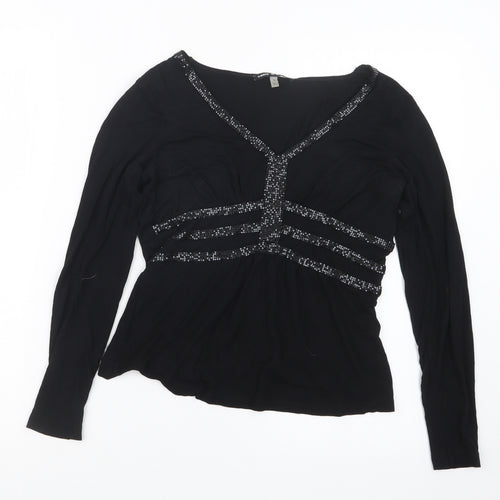 Cable & Gauge Womens Black   Basic T-Shirt Size S