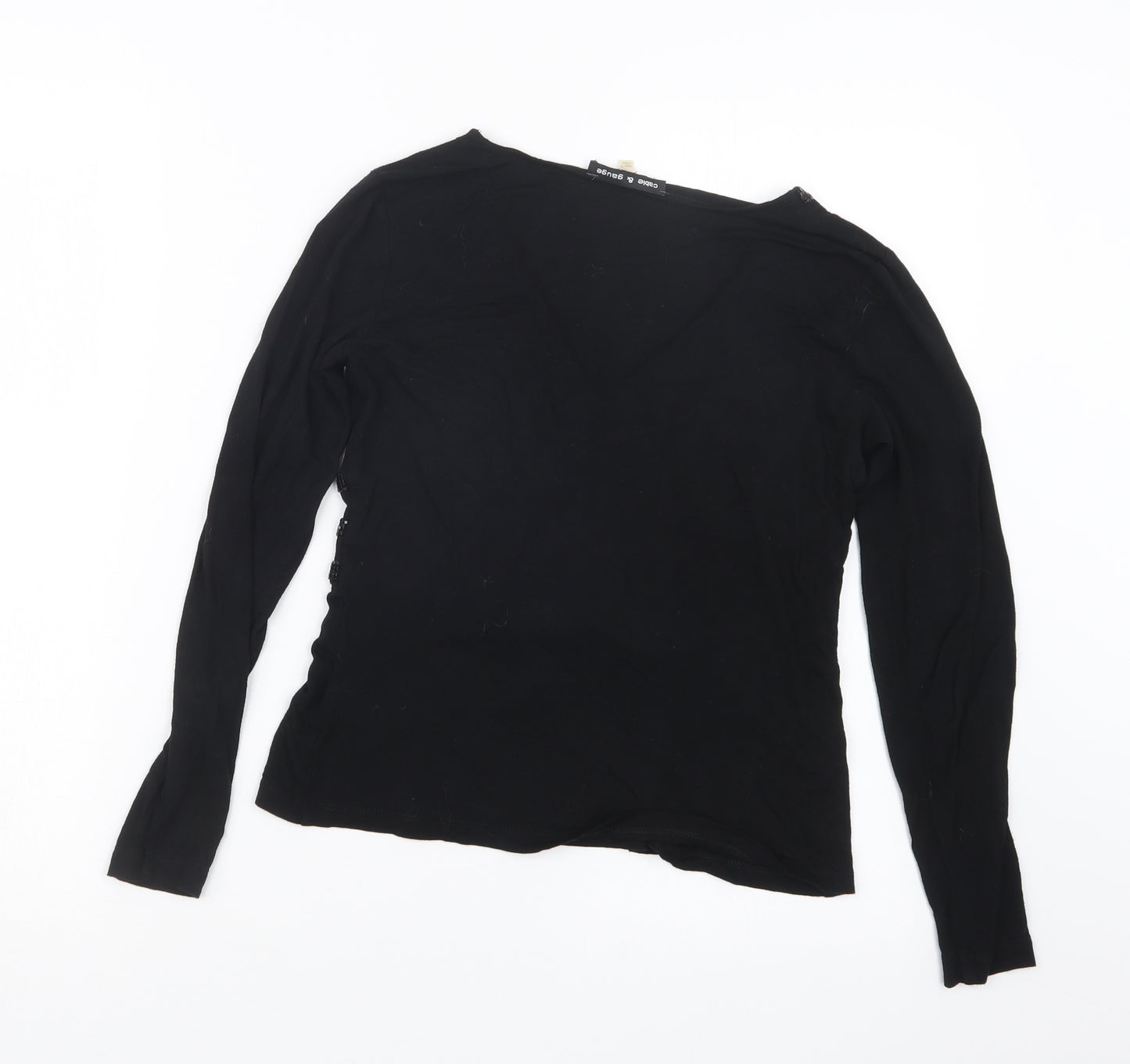 Cable & Gauge Womens Black   Basic T-Shirt Size S