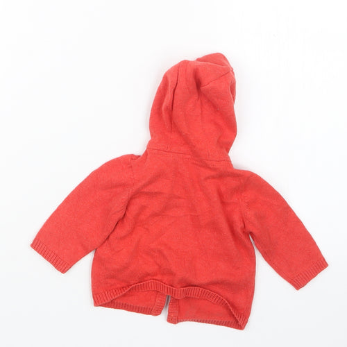 Marks and Spencer Girls Red  Knit Cardigan Jumper Size 0-3 Months
