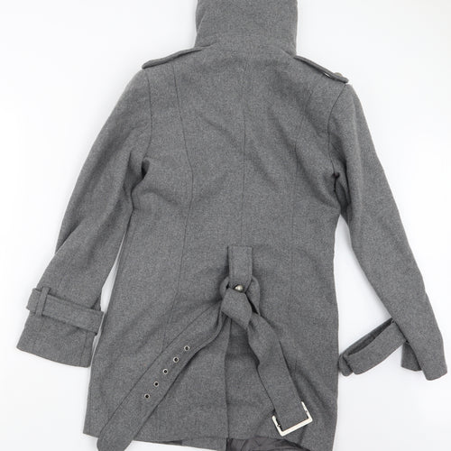 Oasis Womens Grey   Pea Coat Coat Size 8