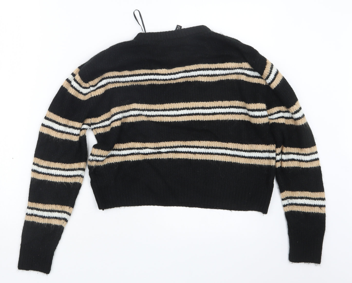 Divided by H&M Womens Black Striped Knit Pullover Jumper Size XS