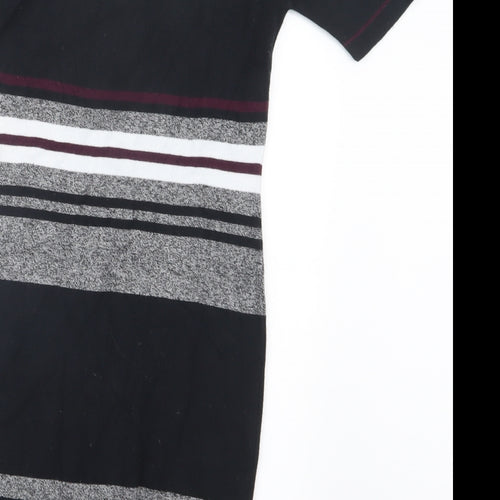 New Look Womens Black Striped  Pullover Jumper Size 8  - Long